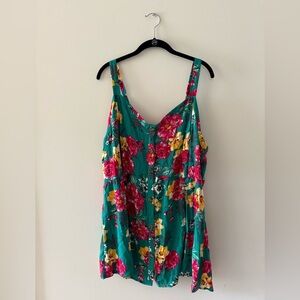 Torrid Pink and Green Floral Top